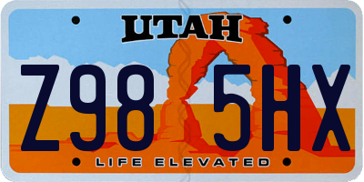 UT license plate Z985HX
