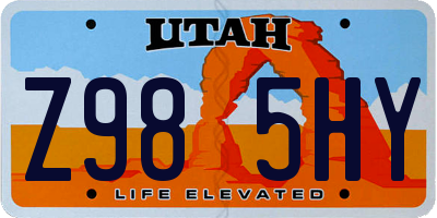 UT license plate Z985HY