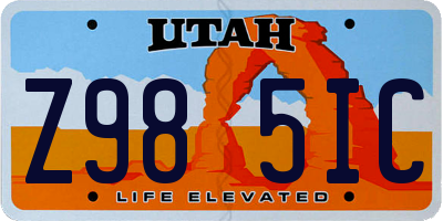 UT license plate Z985IC