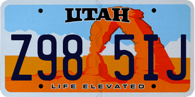 UT license plate Z985IJ