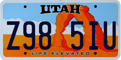 UT license plate Z985IU