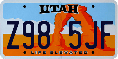 UT license plate Z985JF