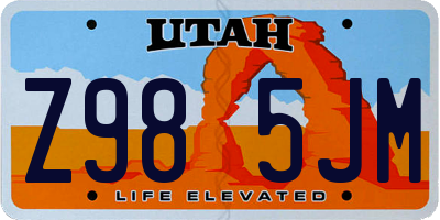 UT license plate Z985JM