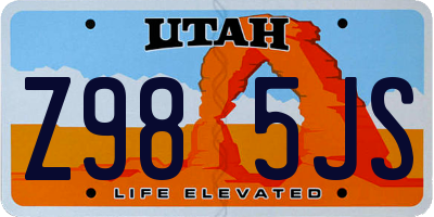 UT license plate Z985JS