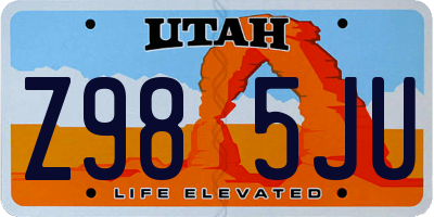 UT license plate Z985JU
