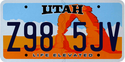 UT license plate Z985JV
