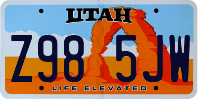 UT license plate Z985JW