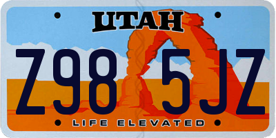 UT license plate Z985JZ