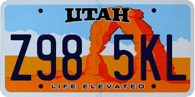 UT license plate Z985KL