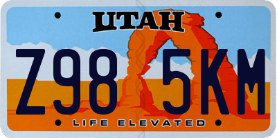 UT license plate Z985KM