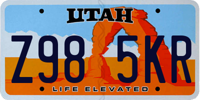 UT license plate Z985KR