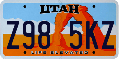 UT license plate Z985KZ