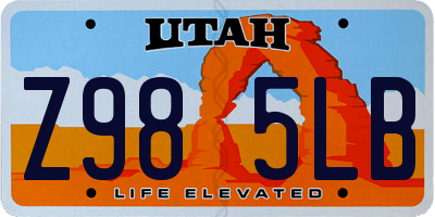 UT license plate Z985LB