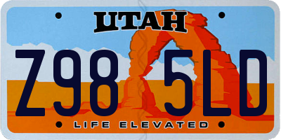 UT license plate Z985LD