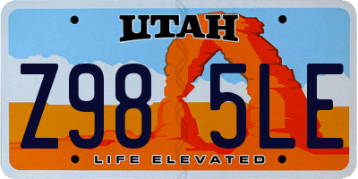 UT license plate Z985LE