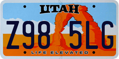 UT license plate Z985LG