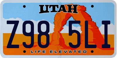 UT license plate Z985LI
