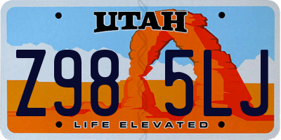 UT license plate Z985LJ