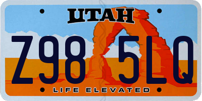 UT license plate Z985LQ