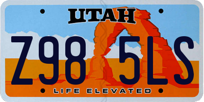 UT license plate Z985LS