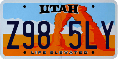 UT license plate Z985LY