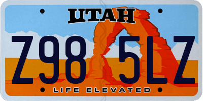 UT license plate Z985LZ