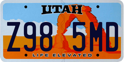 UT license plate Z985MD