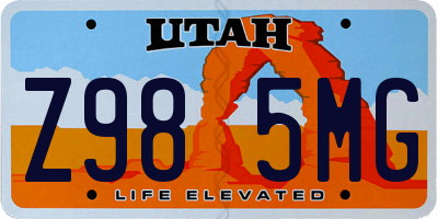 UT license plate Z985MG