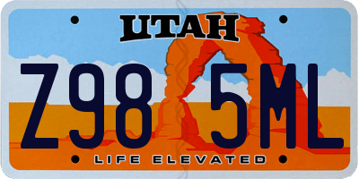 UT license plate Z985ML