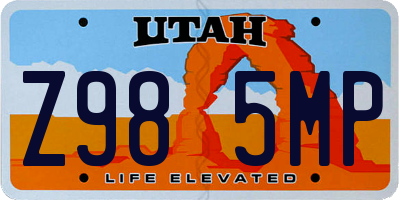 UT license plate Z985MP