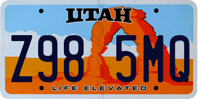 UT license plate Z985MQ