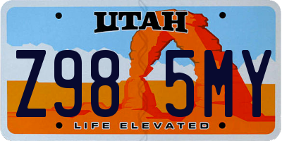 UT license plate Z985MY