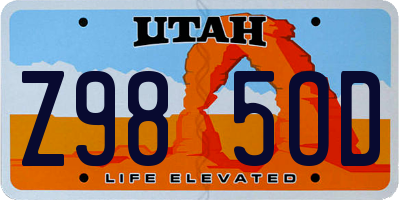 UT license plate Z985OD