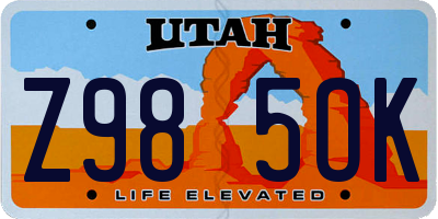 UT license plate Z985OK