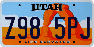 UT license plate Z985PJ