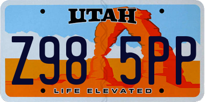 UT license plate Z985PP