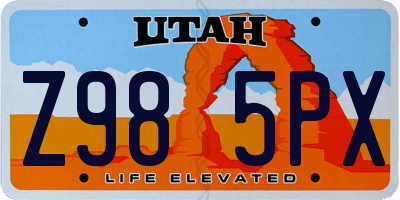 UT license plate Z985PX