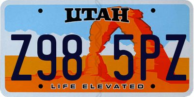 UT license plate Z985PZ