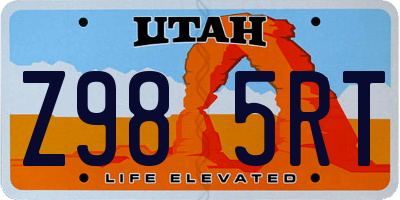 UT license plate Z985RT