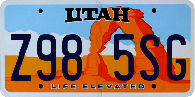 UT license plate Z985SG