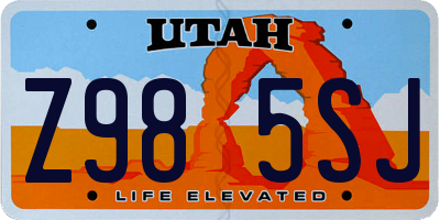 UT license plate Z985SJ