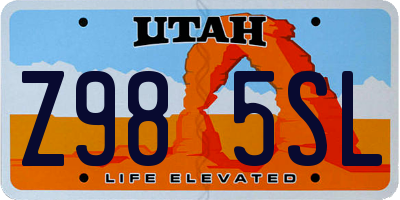 UT license plate Z985SL