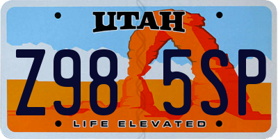 UT license plate Z985SP