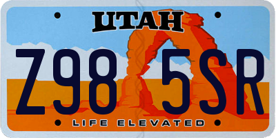 UT license plate Z985SR