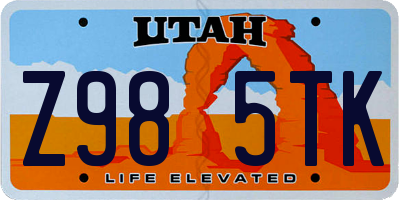 UT license plate Z985TK