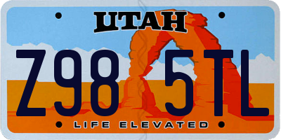 UT license plate Z985TL