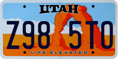 UT license plate Z985TO