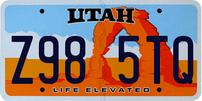 UT license plate Z985TQ