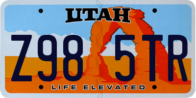 UT license plate Z985TR