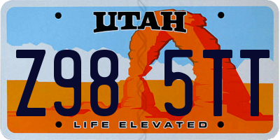 UT license plate Z985TT